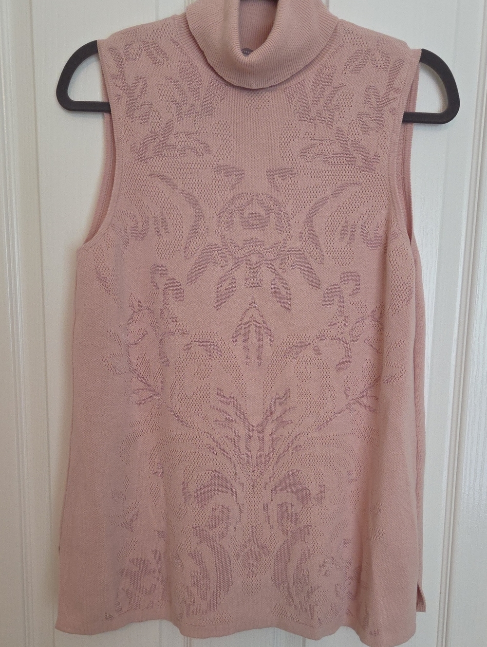 Chico's Blush Pink Sleeveless Cowl Neck Tunic Sweater